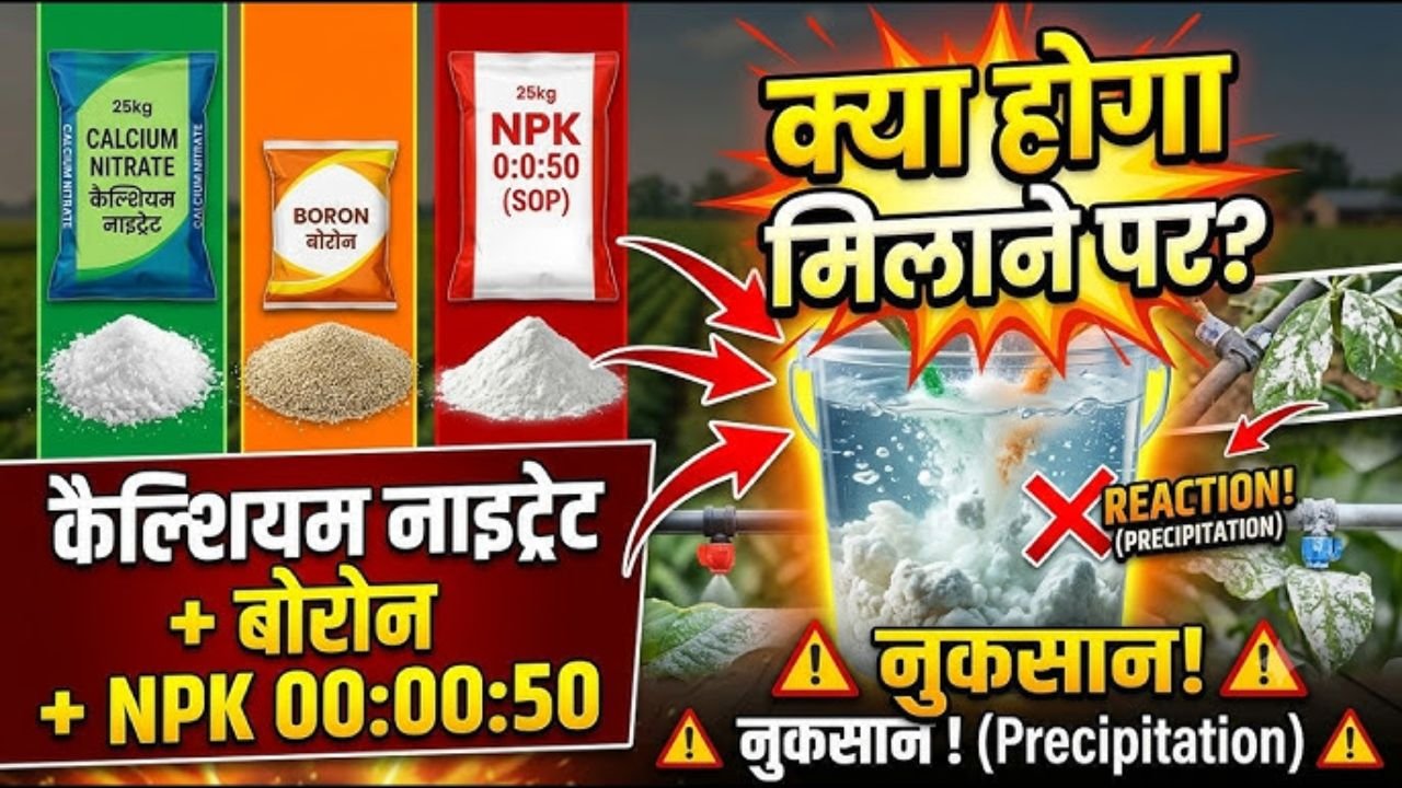 Npk 0050 और बोरोन 20% और कैल्शियम नाइट्रेट और यूरिया मिलने पर क्या होगा। Npk 0050।बोरोन 20%